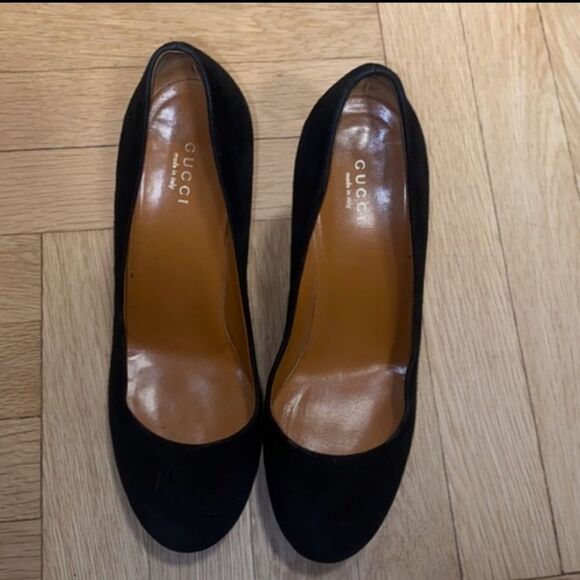 Classic Black Gucci 4 inch High Heels 38.5 - Picture 1 of 4